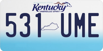 KY license plate 531UME