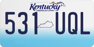 KY license plate 531UQL