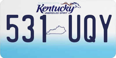 KY license plate 531UQY