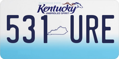 KY license plate 531URE