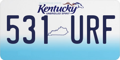KY license plate 531URF