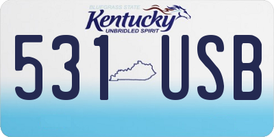 KY license plate 531USB