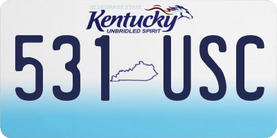 KY license plate 531USC