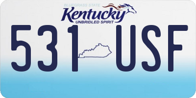 KY license plate 531USF