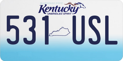 KY license plate 531USL