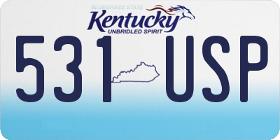 KY license plate 531USP