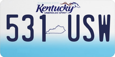 KY license plate 531USW