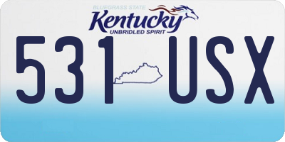 KY license plate 531USX