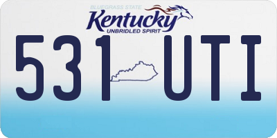 KY license plate 531UTI