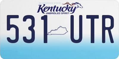 KY license plate 531UTR