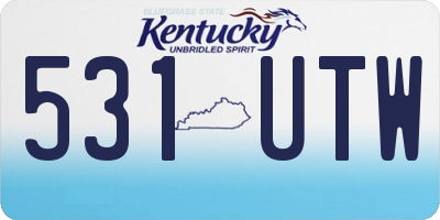 KY license plate 531UTW