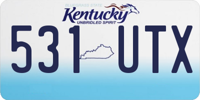 KY license plate 531UTX
