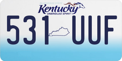 KY license plate 531UUF