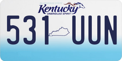 KY license plate 531UUN