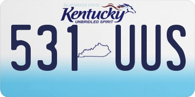 KY license plate 531UUS