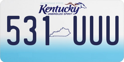 KY license plate 531UUU