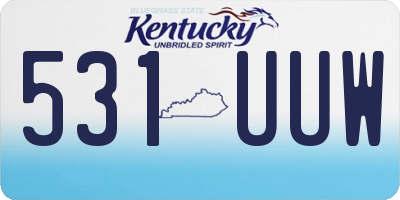 KY license plate 531UUW