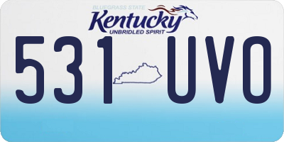 KY license plate 531UVO