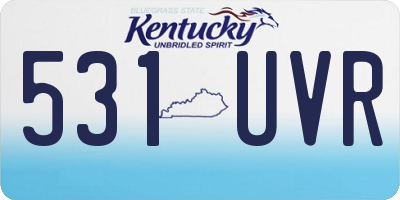KY license plate 531UVR
