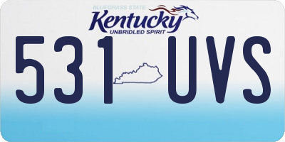 KY license plate 531UVS