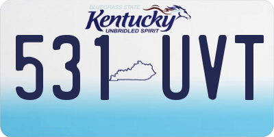 KY license plate 531UVT