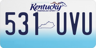 KY license plate 531UVU