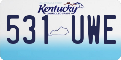 KY license plate 531UWE