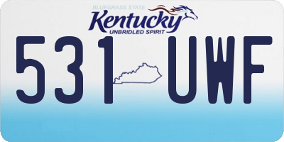 KY license plate 531UWF