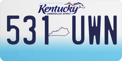 KY license plate 531UWN
