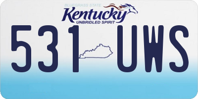 KY license plate 531UWS