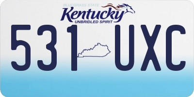 KY license plate 531UXC