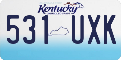 KY license plate 531UXK
