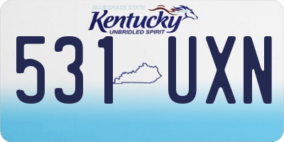 KY license plate 531UXN