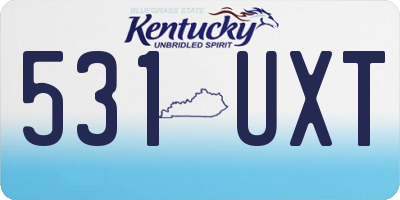 KY license plate 531UXT