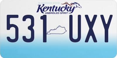 KY license plate 531UXY