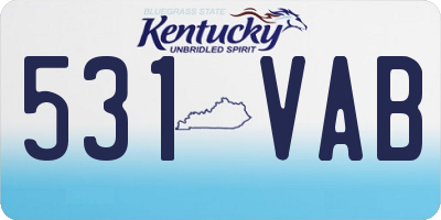 KY license plate 531VAB
