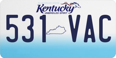 KY license plate 531VAC