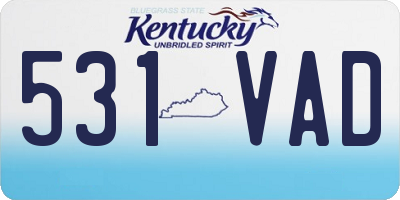 KY license plate 531VAD