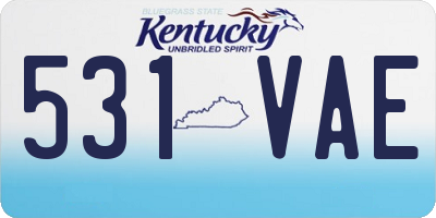 KY license plate 531VAE