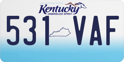 KY license plate 531VAF