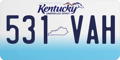 KY license plate 531VAH