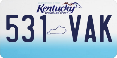 KY license plate 531VAK