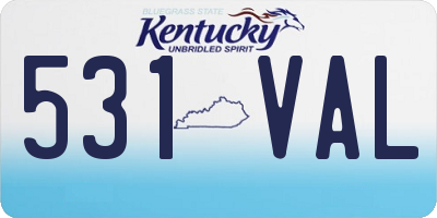 KY license plate 531VAL