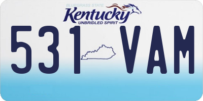 KY license plate 531VAM