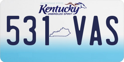 KY license plate 531VAS