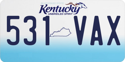 KY license plate 531VAX