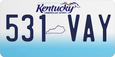KY license plate 531VAY
