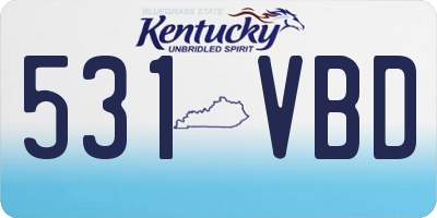 KY license plate 531VBD