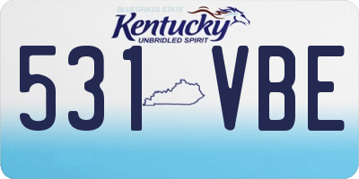 KY license plate 531VBE