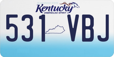 KY license plate 531VBJ